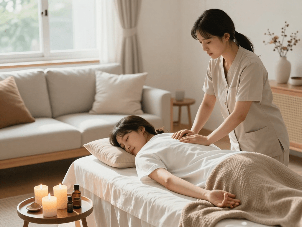 Experience premium 성남출장마사지 in a cozy, serene home setting with professional therapist.