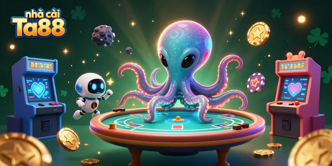 Experience the excitement at nhà cái Ta88 with alien octopus and vibrant gaming action.