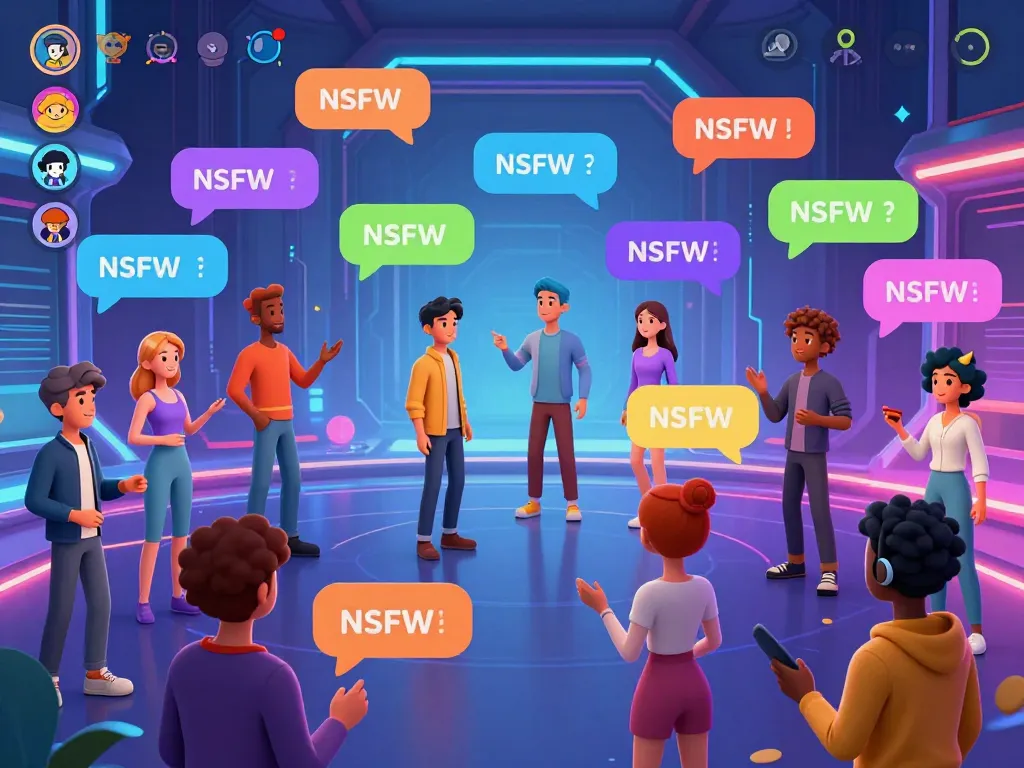 Engaging virtual chat scene with character AI nsfw interactions showcasing diverse personalities and playful conversations.