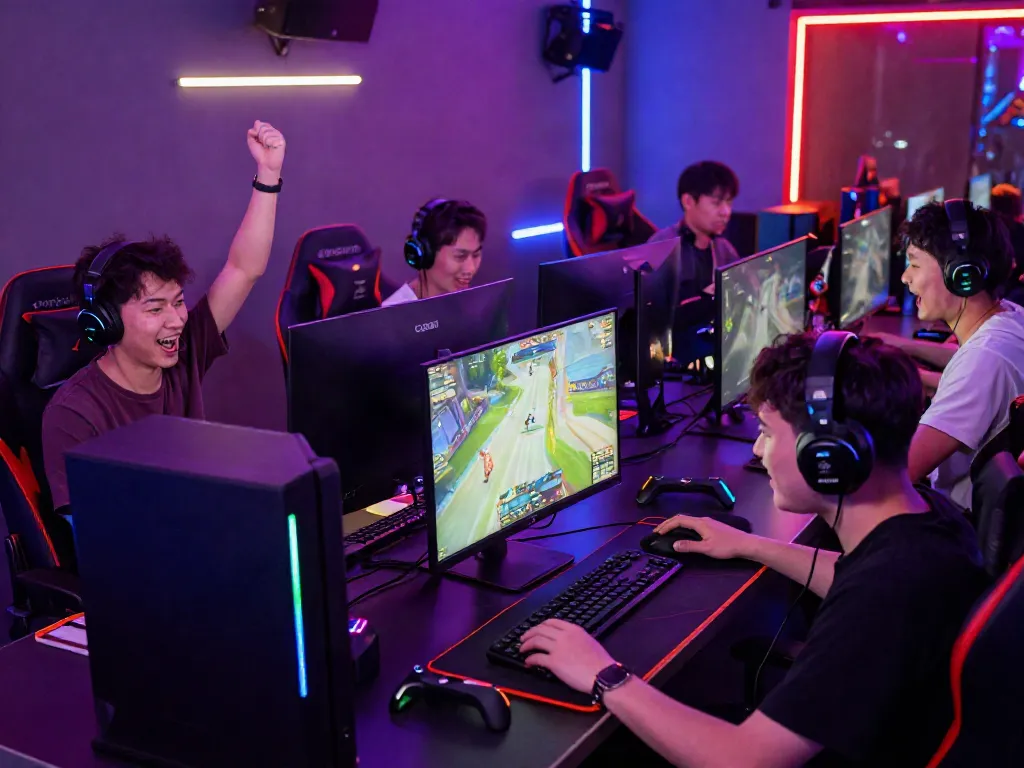 Exciting gaming environment featuring players enjoying rokok88 online challenges with vibrant atmosphere.