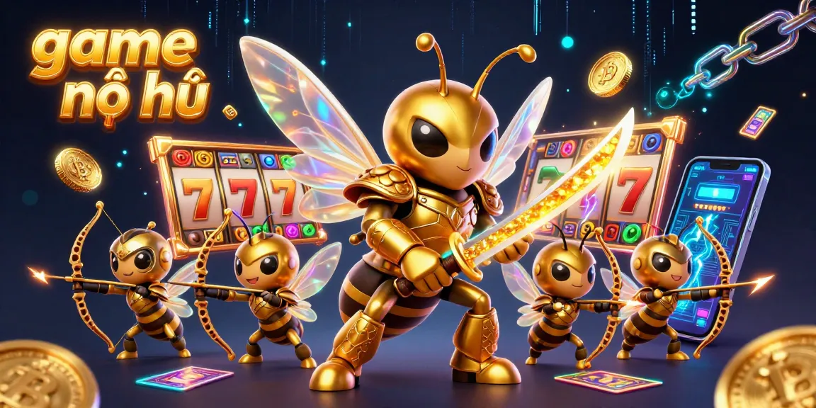 Engage in the thrilling game nổ hũ featuring vibrant slot reels and a dynamic 3D character scene.