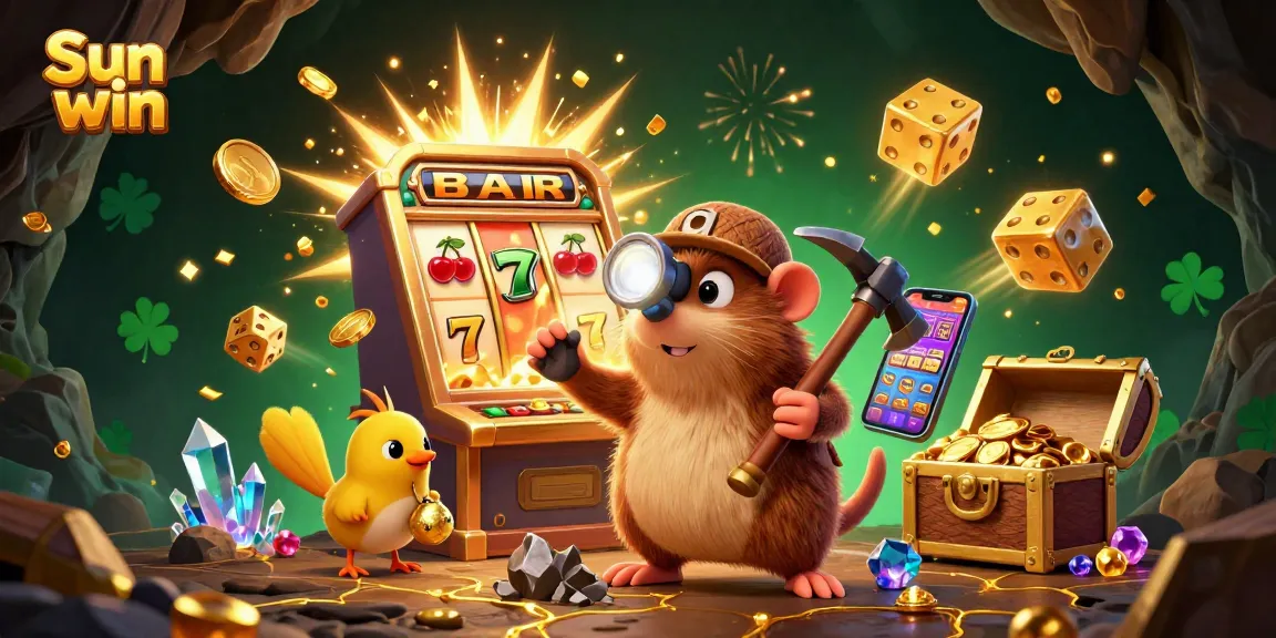Experience thrilling winnings at Sun win with captivating casino illustrations featuring slots, jackpots, and treasure.